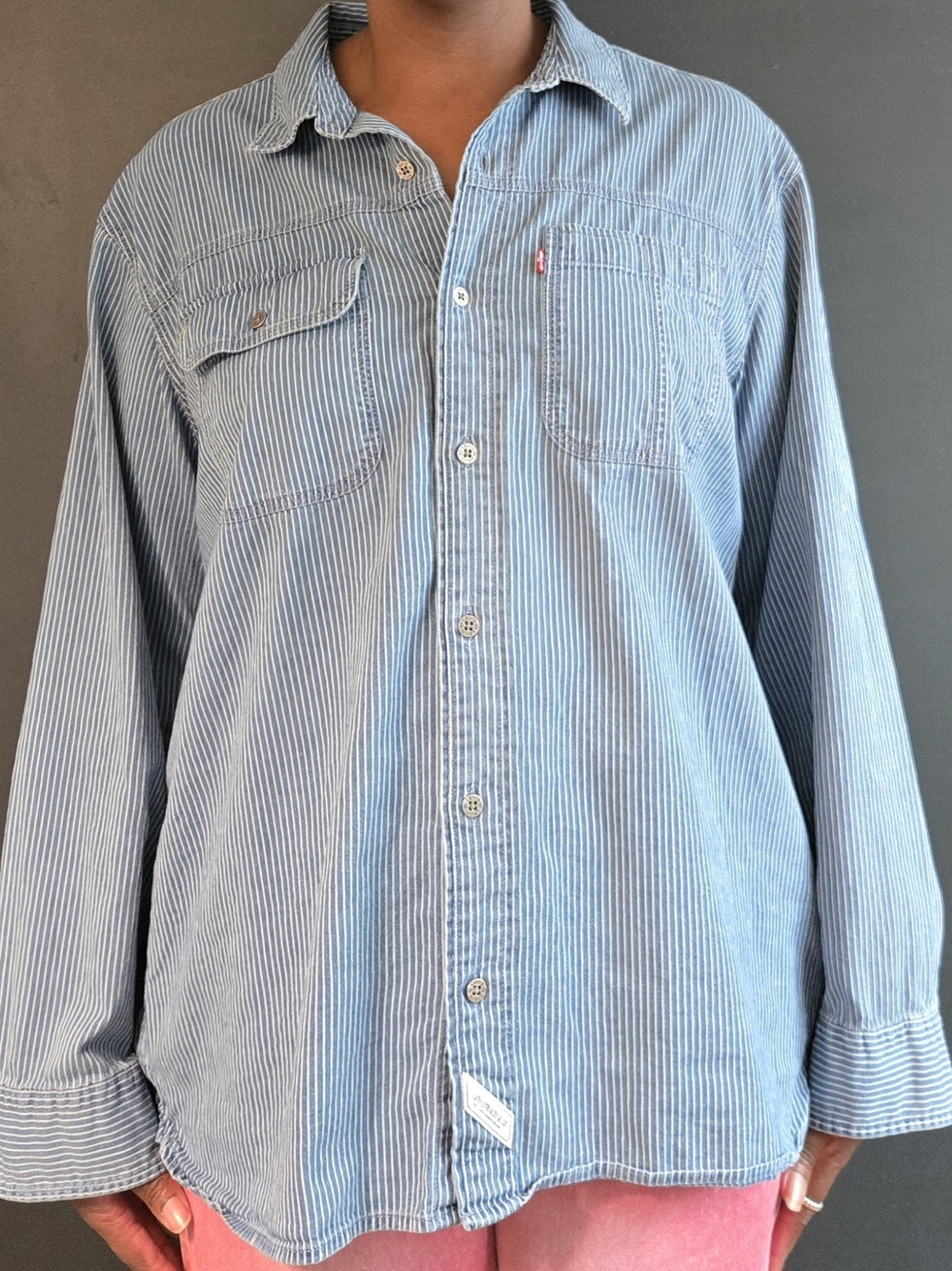 levi strauss striped button down shirt | unisex | oversized - Picture 2 of 5
